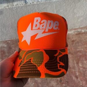 Bape Bright Orange Camo Hat